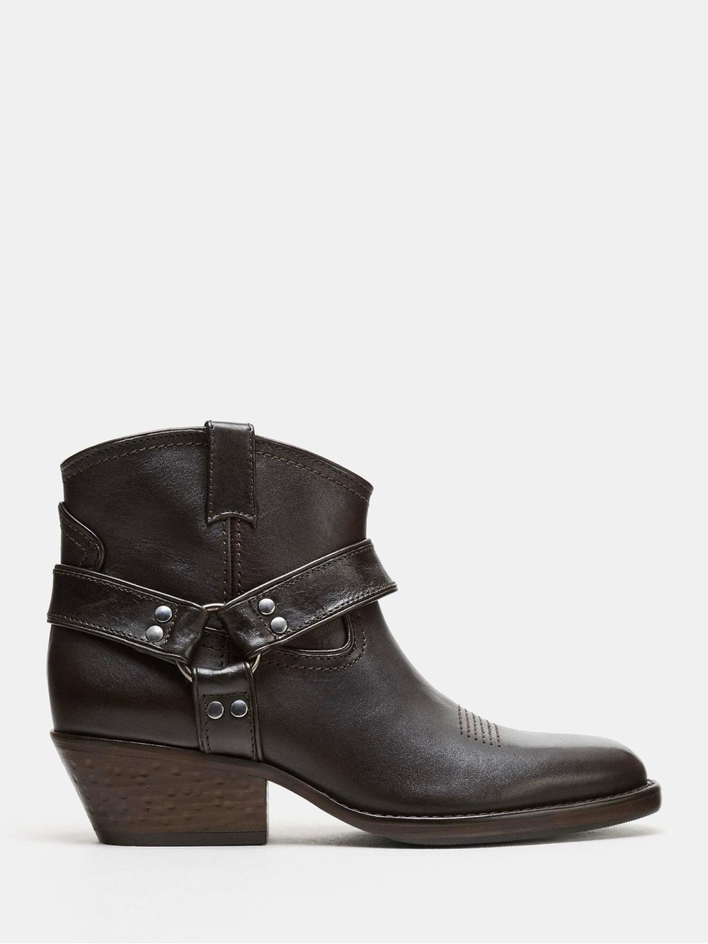ZARA 💯% Leather Cowboy Ankle Boot Rings NWT ❗️